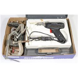 SOLDERING GUN KIT WITH CLAMPS.