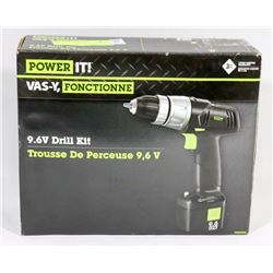 POWERIT 9.6 VOLT CORDLESS DRILL.