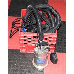1/3 HP STAINLESS STEEL SUBMERSIBLE SUMP PUMP.