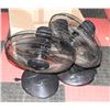 Image 1 : A PAIR OF BLACK ROTATING TABLE FANS