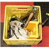 Image 1 : CRATE OF MISC INCL SHARP SHOOTER, CLAMPS, HOLE SAW