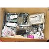 Image 1 : BOX OF ASSORTED ELECTRIC PLUG BOXES AND MORE.