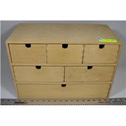 WOOD BOX WITH 6 DRAWERS