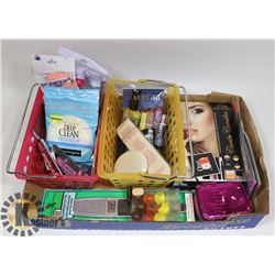 BOX OF ASSORTED NEW COSMETICS AND NAIL CARE ITEMS