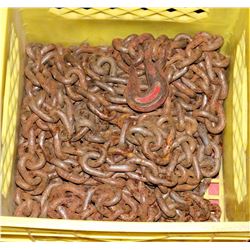 BOX OF CHAIN WITH HOOKS