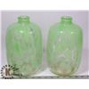Image 1 : LOT OF 2 LARGE GREEN GLASS BOWLS