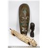 Image 1 : AFRICAN MASK,  HEAD CARVING AND CHEETA