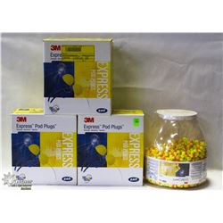 3 CASE & 1 JAR OF 3M EAR PLUGS