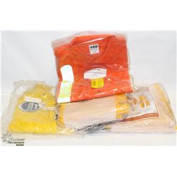 LOT OF ASSORTED SAFETY GEAR, RAIN GEAR & HI-VIZ
