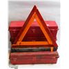 Image 1 : LOT OF 4 EMERGENCY WARNING SAFETY TRIANGLE KITS