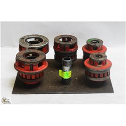 5 ASSORTED RIDGID THREADING DIE HEADS