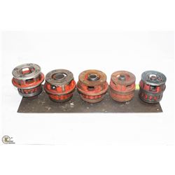 5 ASSORTED RIDGID THREADING DIE HEADS