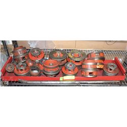 LOT OF 12 ASSORTED SIZE RIDGID THREADING DIE HEADS