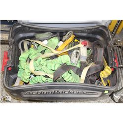 TOTE FULL OF ASSORTED LANYARDS & FALL PROTECTION