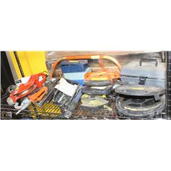 SHELF CONTENTS INCL: ASSORTED MEASURING TAPES,