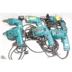 GROUP OF 6 ASSORTED MAKITA POWER-DRILLS