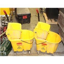 PAIR OF MOP BUCKETS WITH WRINGERS