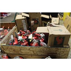 LARGE CRATE FILLED WITH FIRE EXTINGUISHERS