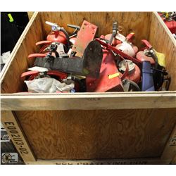 LARGE CRATE FILLED WITH FIRE EXTINGUISHERS