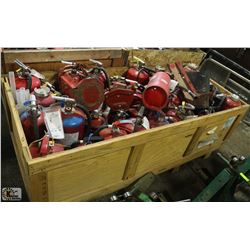 EXTRA LARGE CRATE WITH ASSORTED FIRE EXTINGUISHER