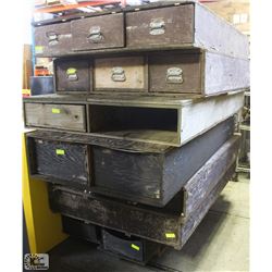 PALLET OF WOOD TOOL BOXES