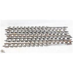 BOX OF 9 NEW WOOD AUGER BITS