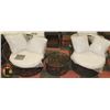 Image 1 : 4) RATTAN STYLE SET OF 2 TUB CHAIRS W/ END TABLE.
