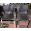 Image 1 : 2) RATTAN STYLE PAIR OF SIDE CHAIRS