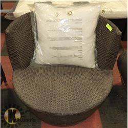 16) RATTAN STYLE TUB CHAIR.