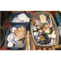 PALLET OF ESTATE ORNAMENTS, CRYSTAL AND MORE