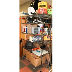 METRO RACK WITH ASSORTED ESTATE ITEMS-RACK NOT