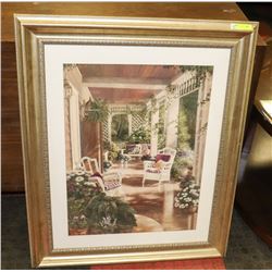 PATIO SCENE FRAMED PICTURE