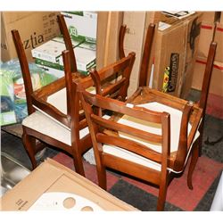 SET OF 4 VINTAGE WOOD SIDECHAIRS