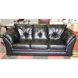 BLACK LEATHERETTE 88" SOFA