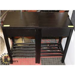 2 WOODEN SIDE TABLES WITH DRAWERS, 17"X15"X27.5".