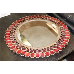 GOLD TRIM ROUND WALL MIRROR