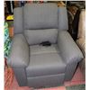 Image 1 : NEW 36" GREY FABRIC ELECTRIC RECLINING CHAIR
