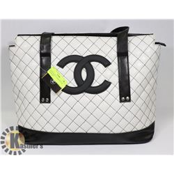CHANEL REPLICA BLACK LOGO METALLIC PURSE