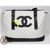 Image 2 : CHANEL REPLICA BLACK LOGO METALLIC PURSE