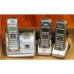 3 UNIDEN LANDLINE WIRELESS PHONES WITH CHARGING