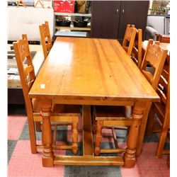 PINE TABLE WITH 4 CHAIRS - ON CHOICE, 75"X34.5"X30