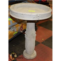 2 PIECE CONCRETE BIRDBATH 16" X 23"