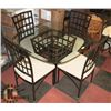 Image 1 : GLASS & METAL KITCHEN TABLE WITH 4 CHAIRS.