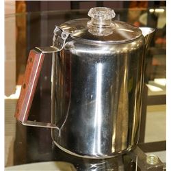 ANTIQUE STAINLESS STEEL COFFEE PERCOLATOR