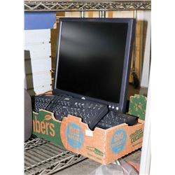 LOT OF 3 DELL KEYBOARDS, MOUSE AND 21" MONITOR