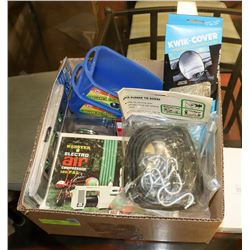 FLAT OF ASSORTED INCL RUBBER TIE DOWNS, SQUARE