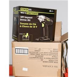 CASE OF 2 POWER IT 18 VOLT DRIVER KITS