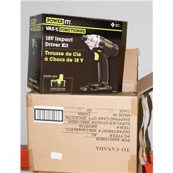 CASE OF 2 POWER IT 18 VOLT DRIVER KITS