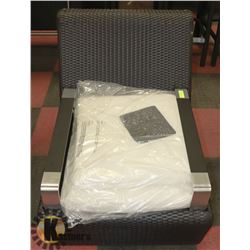 7) RATTAN STYLE ARM CHAIR.