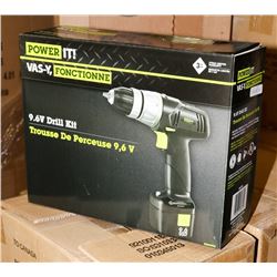 CASE OF 2 NEW POWER IT 9.6 VOLT CORDLESS DRILLS